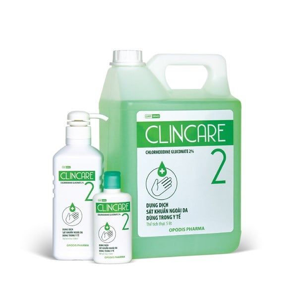 Dung dịch rửa tay sát khuẩn Clincare 2 : Chlorhexidine Gluconate 2%(500ml)