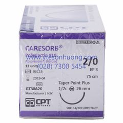 Chỉ phẫu thuật CPT Caresorb Polyglactin 910 2/0 GT30A26