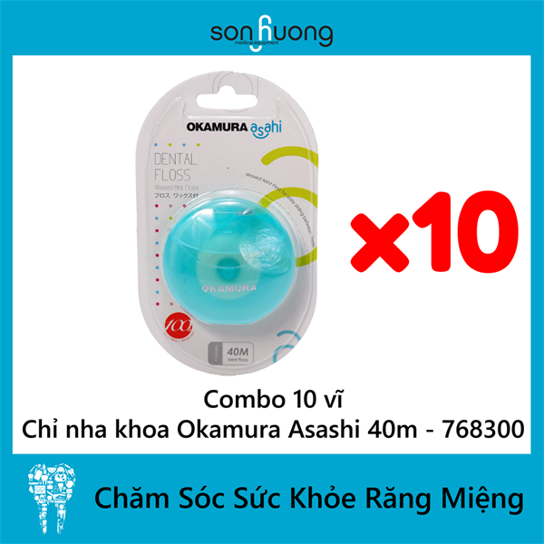 Combo Chỉ nha khoa Okamura Asashi 40m - 768300 (10 gói)