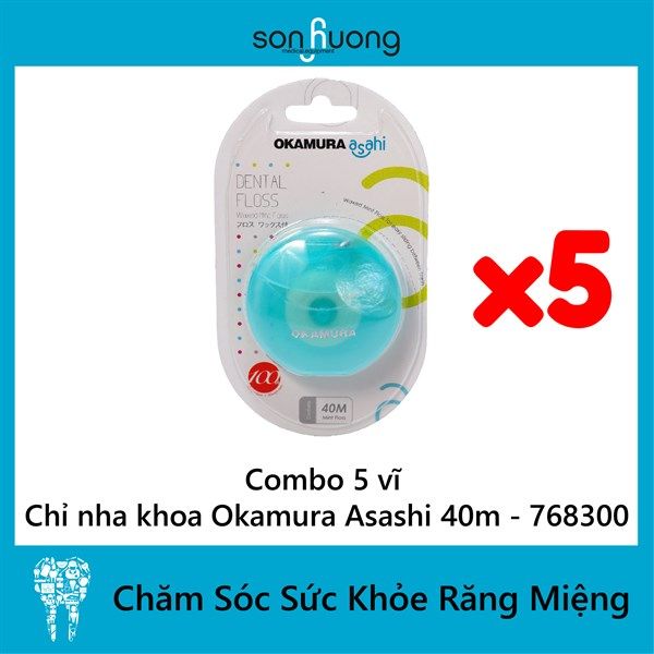 Combo Chỉ nha khoa Okamura Asashi 40m - 768300 (5 gói)