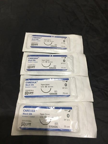 Chỉ phẫu thuật CPT Silk 0, dài 75 cm, kim tròn 1/2c, dài 26 mm, S35A26
