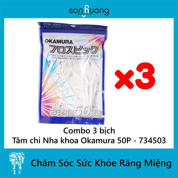 Combo Chỉ nha khoa Okamura 50P - 734503 (3 gói)