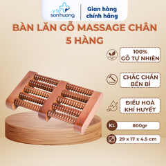 Bàn lăn gỗ massage chân 5 hàng