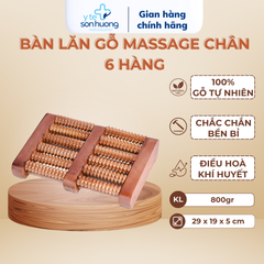 Bàn lăn gỗ massage chân 6 hàng