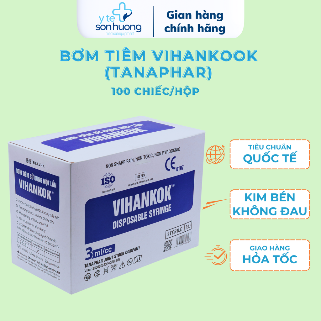 Bơm tiêm Vihankok Tanaphar 3cc