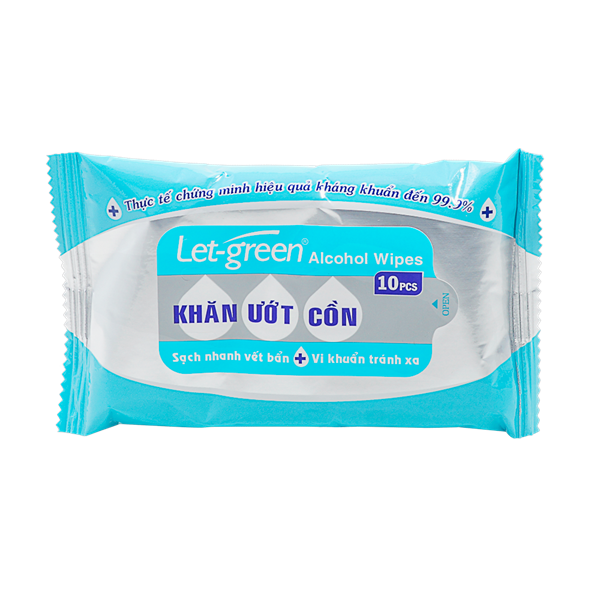 Khăn ướt cồn Let Green (10 miếng)