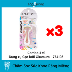 Combo Dụng cụ cạo lưỡi Okamura (5 cây/vĩ) - 754198 (3 vĩ)