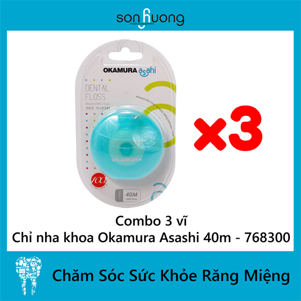 Combo Chỉ nha khoa Okamura Asashi 40m - 768300 (3 gói)