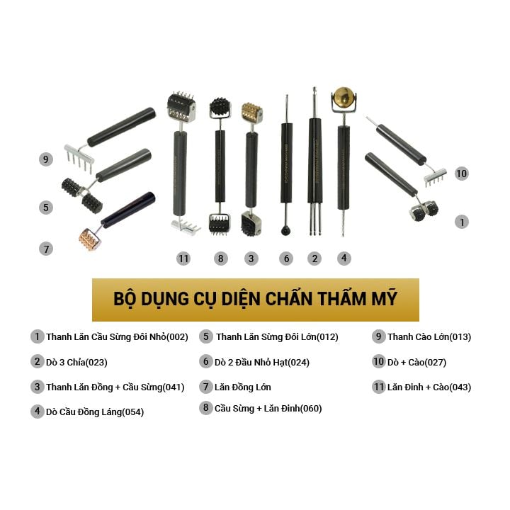 Bộ dụng cụ diện chẩn thẩm mỹ (11 món) – Y Tế Sơn Hương