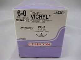 Chỉ phẫu thuật Vicryl 6/0 45cm 13mm 1/2c Rb W9981
