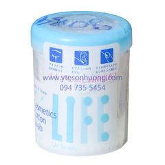 Tăm bông Life Cosmetic hộp nhựa 140 chiếc (8084) (1 đầu nhọn dùng trang điểm) - 4976558005209