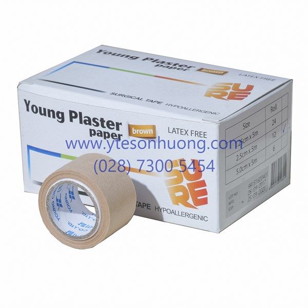 Băng keo giấy Young Plaster Paper 1.25cm x 5m (màu nâu)