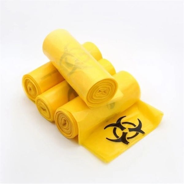 Túi nylon đựng rác màu vàng ( 40cm x 70cm ) có dây