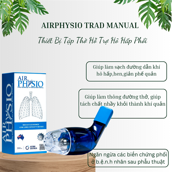 Dụng cụ tập cơ hô hấp thì thở ra - AirPhysio (OPEP) - Blue