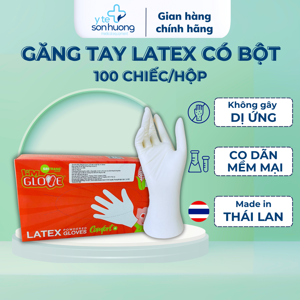 Găng tay y tế có bột Latex I'm Glove Comfort+ 4.9gr