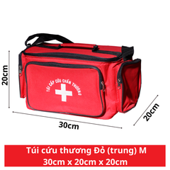 Túi cứu thương Đỏ (Trung - 30cm x 20cm x 20cm)