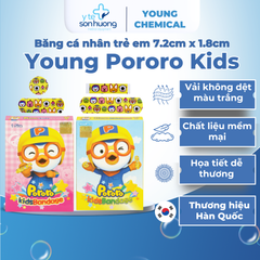 Băng cá nhân trẻ em Young Pororo Kids 7.2cm x 1.8cm