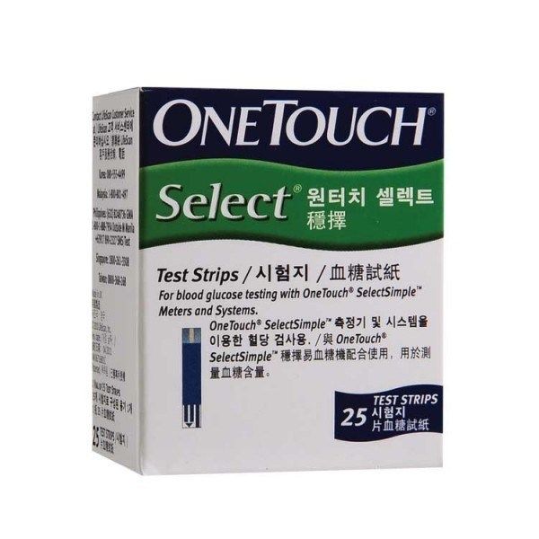 Que thử đường huyết Onetouch Select Simple (lọ 25 que)