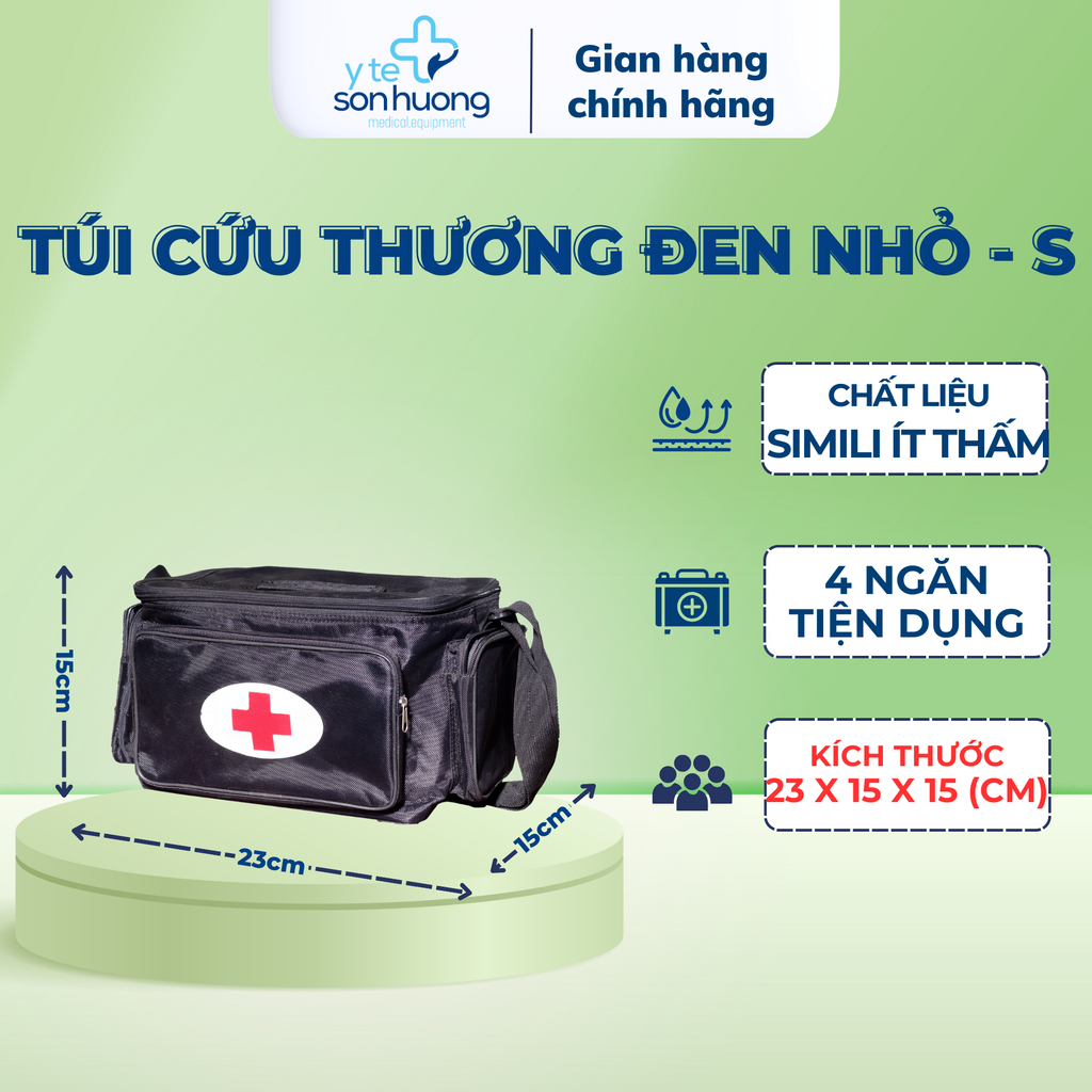 Túi cứu thương Đen Nhỏ (size S - 23x15x15cm)