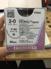 Chir phẫu thuật Vicryl Rapide 2/0 90cm 36mm 1/2c Tap Cut W9962