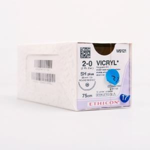 Chỉ phẫu thuật Vicryl 2/0 75cm 26mm 1/2c Rb W9121