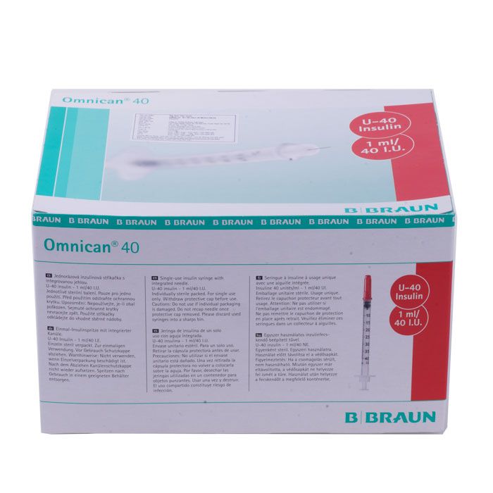 Bơm tiêm Isulin BBraun Omnican 1cc U40 (Kim đầu đỏ)