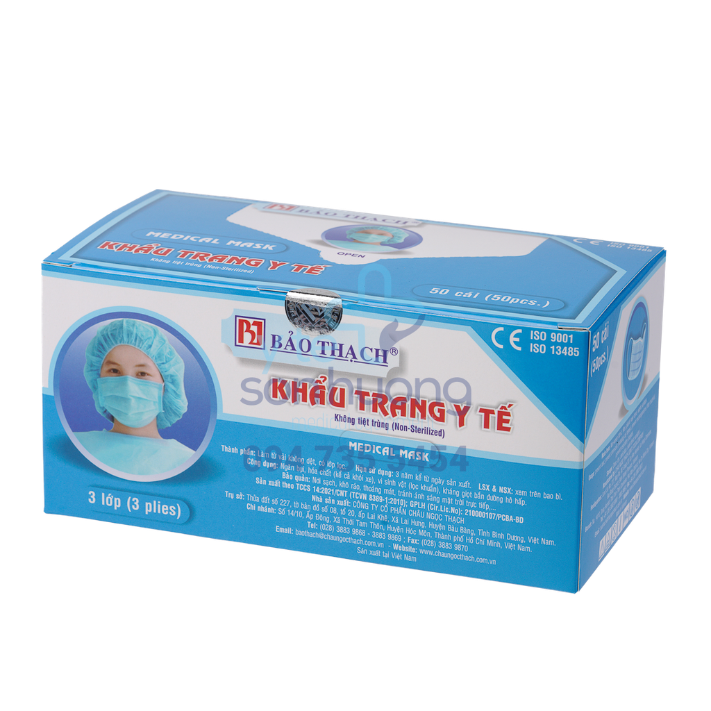 Khẩu trang y tế 3 lớp Bảo Thạch (loại tốt)
