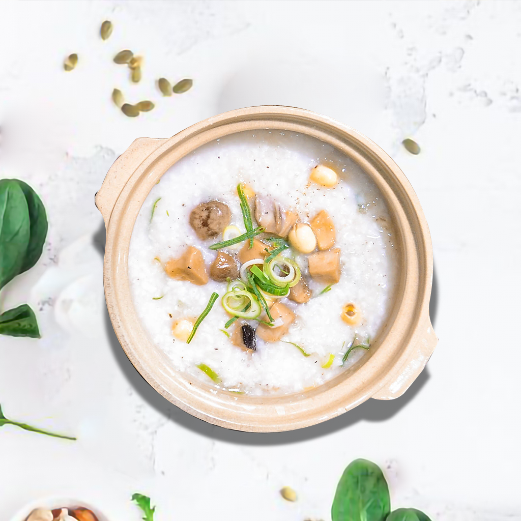  CHÁO NẤM THẬP CẨM (Vegetarian Rice Porridge With Mixed Mushrooms) 