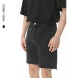  QS14 Short Jeans Trơn Rách Lai 