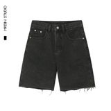  QS14 Short Jeans Trơn Rách Lai 