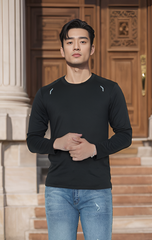 Áo thun nam giữ nhiệt cổ tròn in ngực Tezo - 24ATOT018