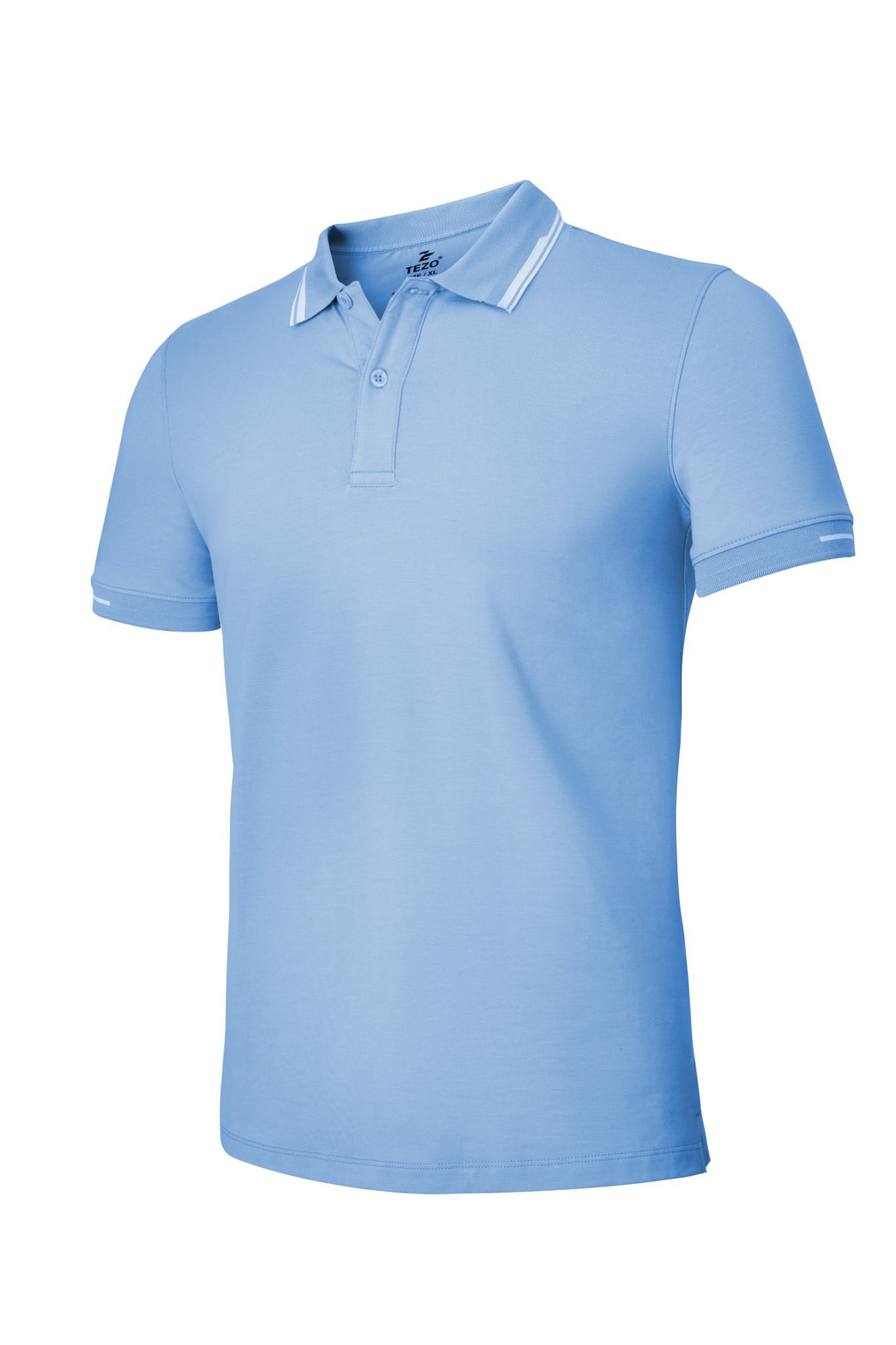 Áo polo bo tay dệt viền, xanh pastel - 2106APCT12XPA ( Nam)
