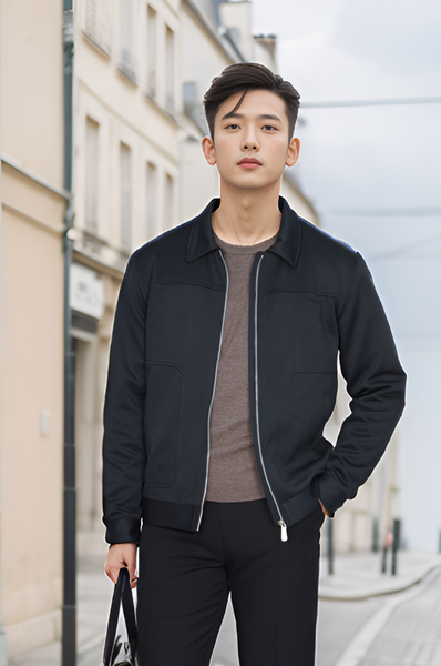 Áo khoác dạ nam cổ bẻ giễu túi Tezo - 24ADCT001