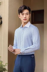 Áo sơ mi nam dài tay For Boss họa tiết, Slimfit Tezo - 25SMDH041