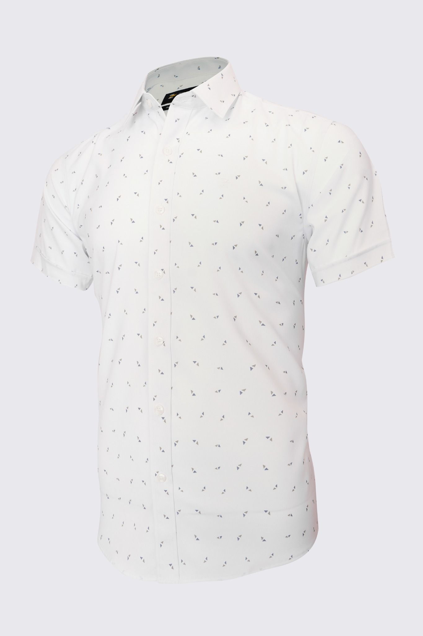 Áo sơ mi cộc tay họa tiết trắng