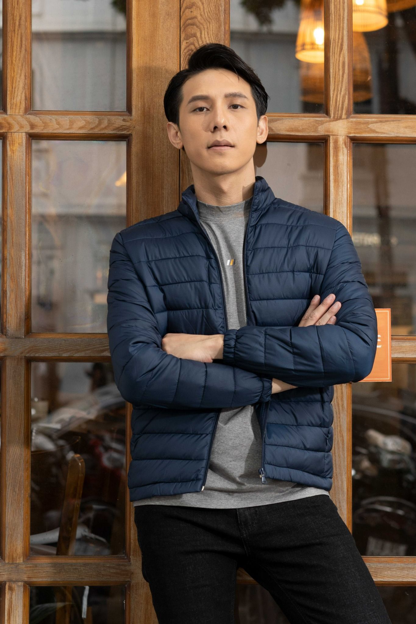 Áo phao nam bông xay, không mũ - 2111APBX01