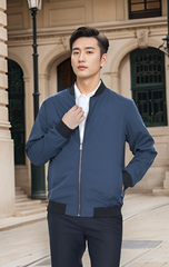 Áo gió nam cổ bomber lót poly HT hình học Tezo - 24AGBH023