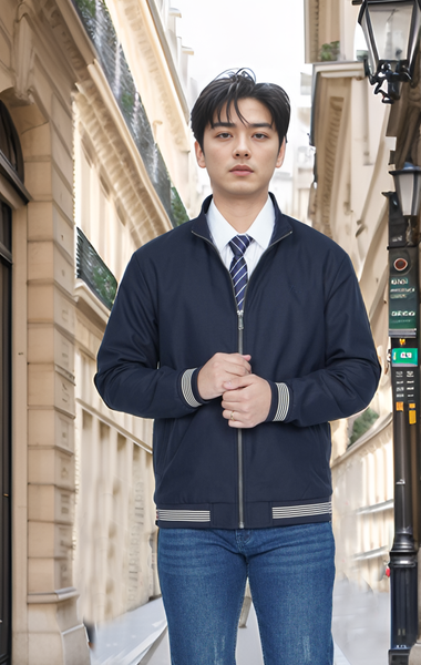 Áo Jacket kaki nam cổ 5 phân lót lông Tezo - 24AKK5029