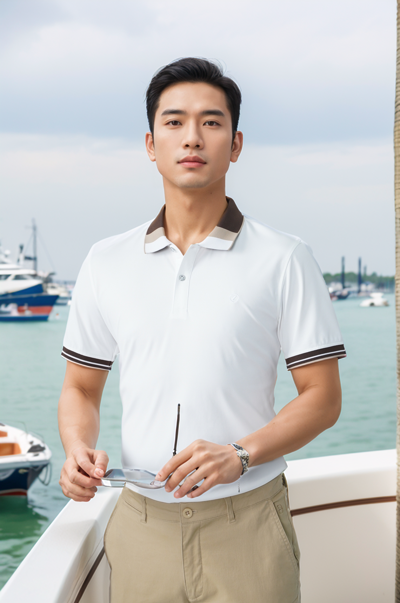 Áo polo nam thể thao thêu ngực Tezo - 25APCT088