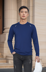 Áo thun nam giữ nhiệt cổ tròn in ngực Tezo - 24ATOT018
