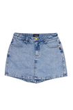 Quần short bò nữ trơn, giả váy, mẫu 1 TEZO - 2203QSBB01