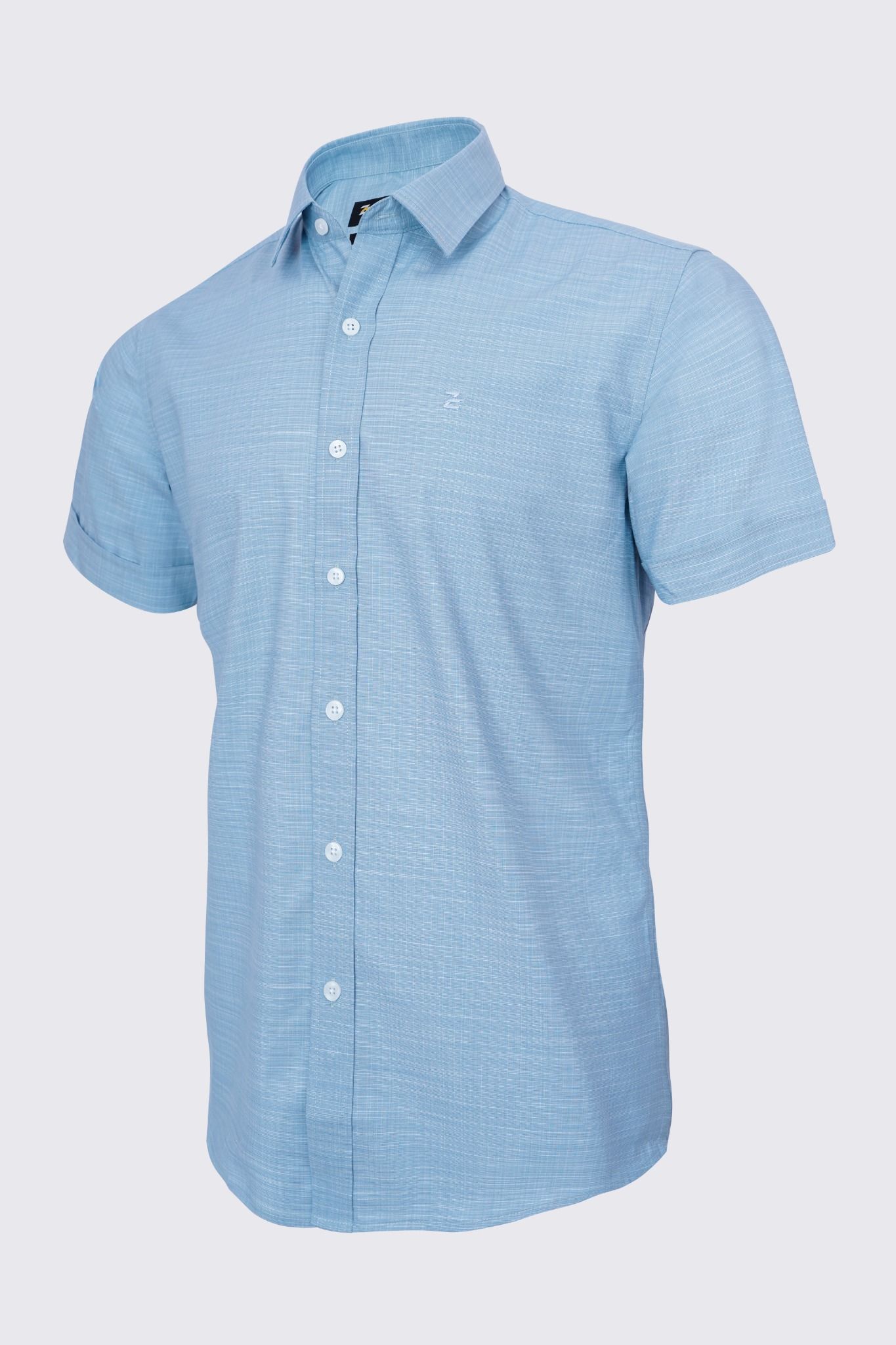 Áo sơ mi cộc tay xanh pastel