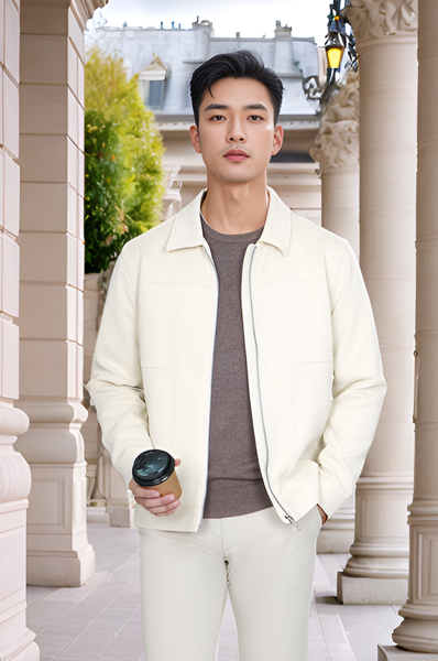 Áo khoác dạ nam cổ bẻ giễu túi Tezo - 24ADCT001