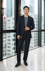 Bộ áo vest 1 cúc kẻ caro Tezo 24AVBC007 - Quần vest kẻ caro Tezo 24QAVC007