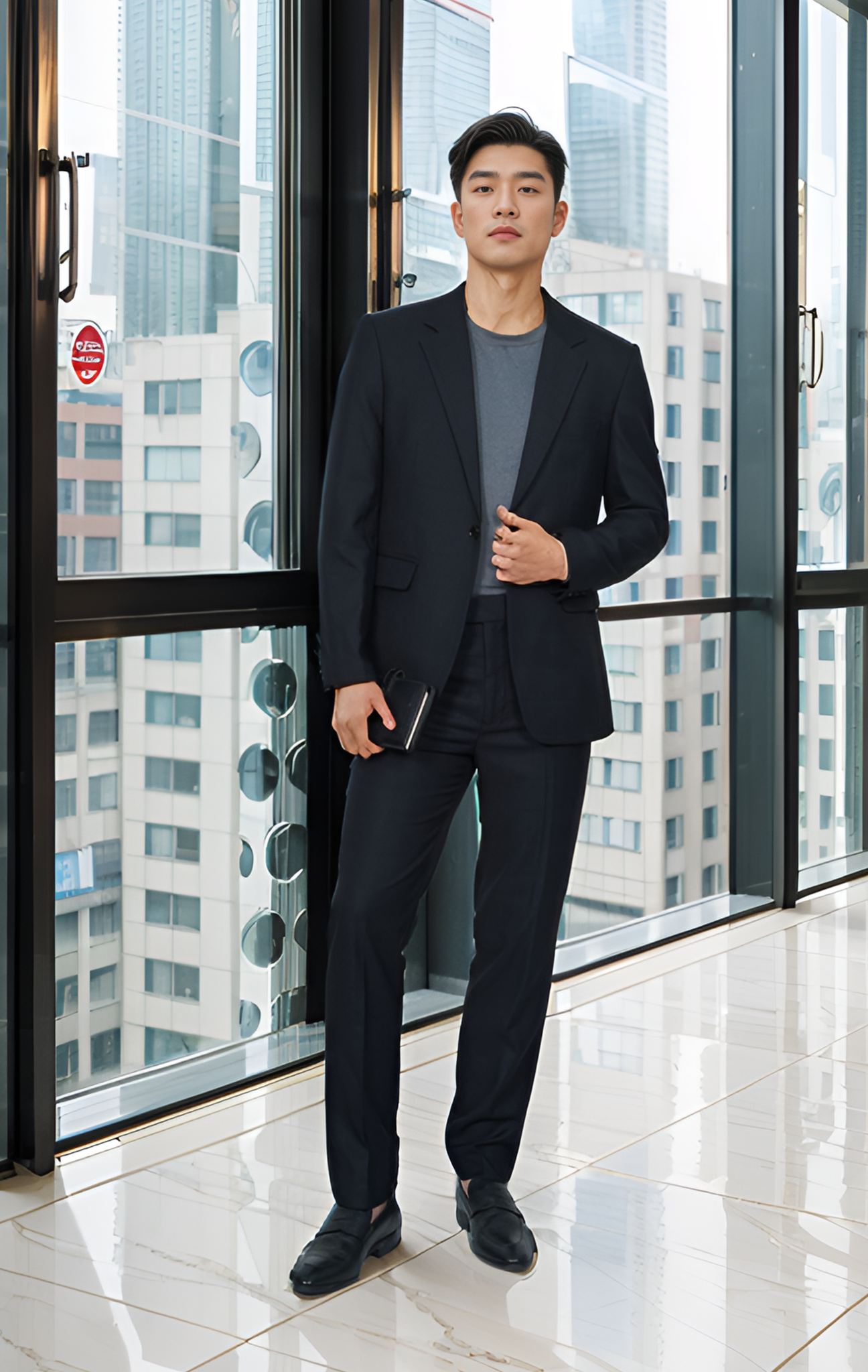 Áo vest 1 cúc kẻ caro Tezo - 24AVBC007