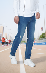 Quần bò nam form Regular thiết kế mài xước Tezo - 24QBDT007