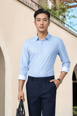 Sơ mi dài tay nam Knit chống nhăn họa tiết, slimfit Tezo - 25SMCH037