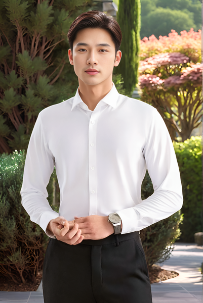 Áo sơ mi nam dài tay form body trơn Tezo-25SMDB033