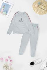 Bộ umi nữ cổ tròn thêu chữ Tezo - B22ANOT005