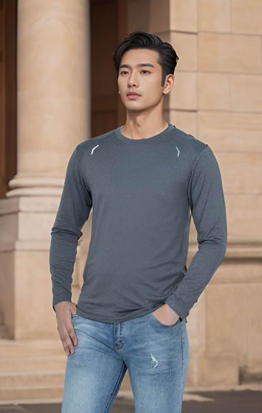 Áo thun nam giữ nhiệt cổ tròn in ngực Tezo - 24ATOT018